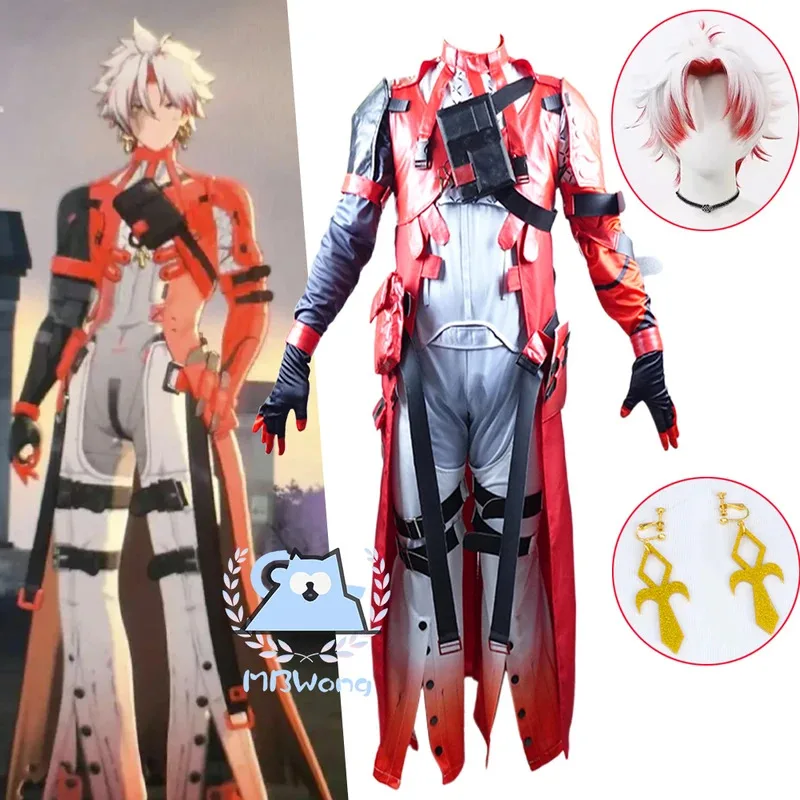 

Игра Wuthering Waves Шрам Косплей Костюм Парик Серьги Мужчины Женщины Хэллоуин Карнавальная Униформа Одежда Аксессуары Белые Волосы