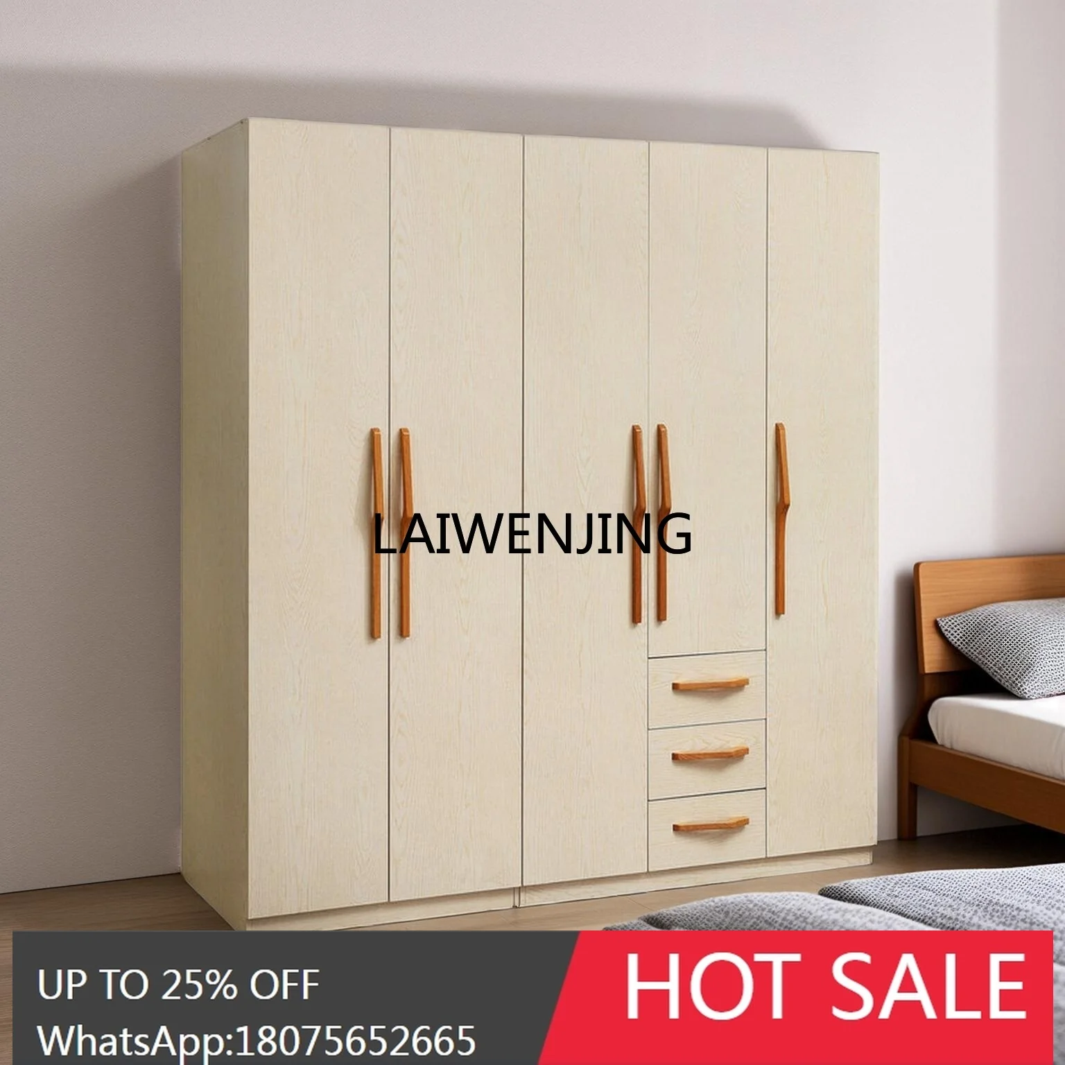 LYN modern simple finished large wardrobe sliding door storage storage wardrobe