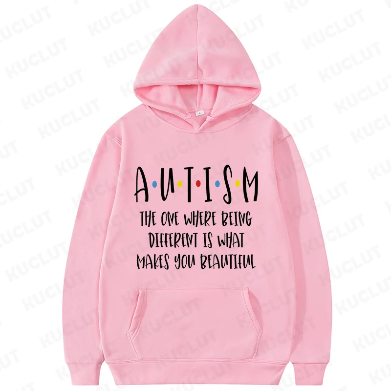 Autism Awareness Month Hoodies com capuz para as Mulheres, Harajuku Roupas Atividade, Rainbow Sweatshirts para Professor, Y2K