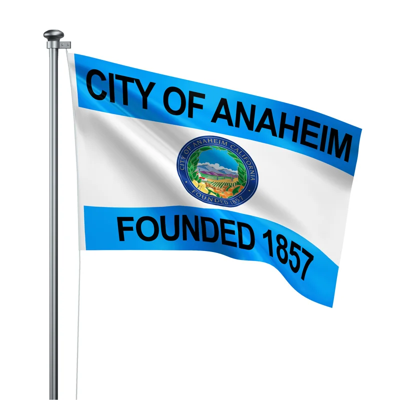Gaslight Gatekeep Girlboss 5' x 3' Anaheim California Flag Banner Polyester with Brass Grommets 150cm x 90cm