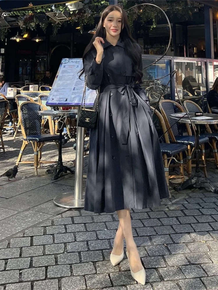 

Faionable Mid-Length Women's Autumn Coat 2025 New Sle Ele Skirt Hemline Large Women's Clothing Commute Long Sve