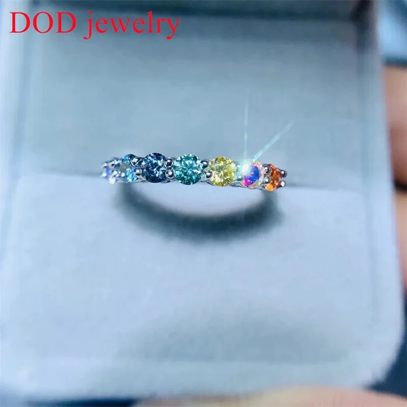 3mm full moissanite ring and half 2mm 9pcs stone and 3mm 7 pcs stone for women daily wear