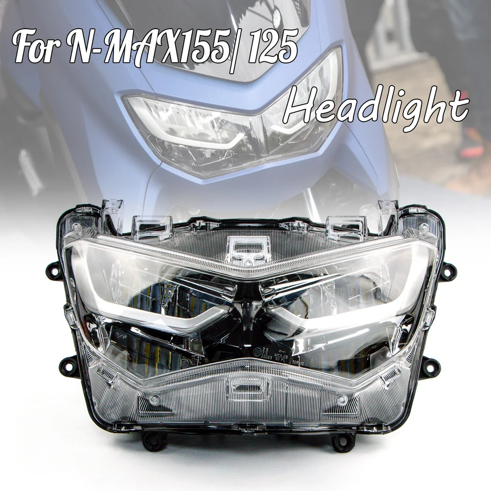 マジェスティ125 FI 後期型　ノーマル車　LEDヘッドライト　PCX  NMAX 2016-2024年式ヤマハNMAX155 NMAX125 バイク用LEDヘッドライト ヘッド