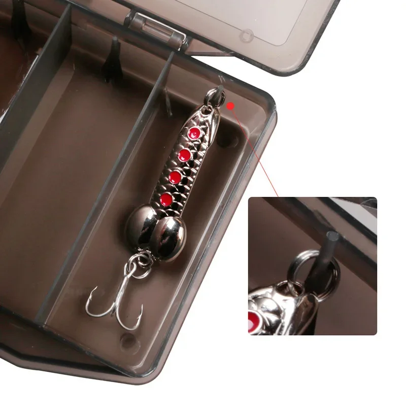 Jooyoo Plastic Fishing Storage Box Fishing Tackle Box Detachable Lure High Capacity Black Waterproof Fishing Gear 5 Grid