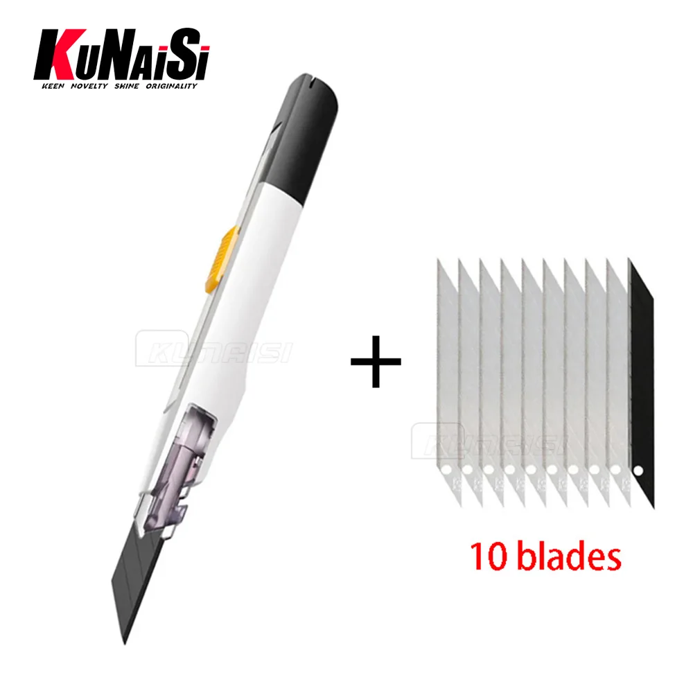 KUNAISI Anti-shaking Utility Knife Automatic Locking box cutter cute RetracCtable cuchillos For Wallpaper Sculpture Snap Off Cut