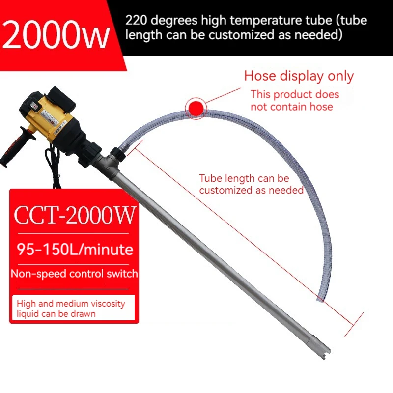 2000W Portable 220V Electric Hand Barrel Pump Six-Speed Vertical Oil Pump Diesel Oil Drum With Electric Oil Pump