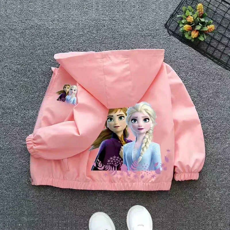 Baby Girls Coat Cartoon Frozen Elsa Mickey Minnie Spring Autumn Boys Outerwear Zipper Clothes Jacket Children Hooded Kids Pajama