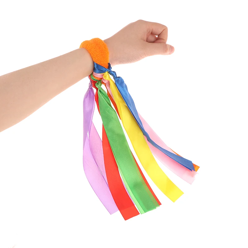 Fita de pulso infantil equipe esportes pompom cheerleading grande jogo pom clube dança adereços pulseira elástica com corda elástica