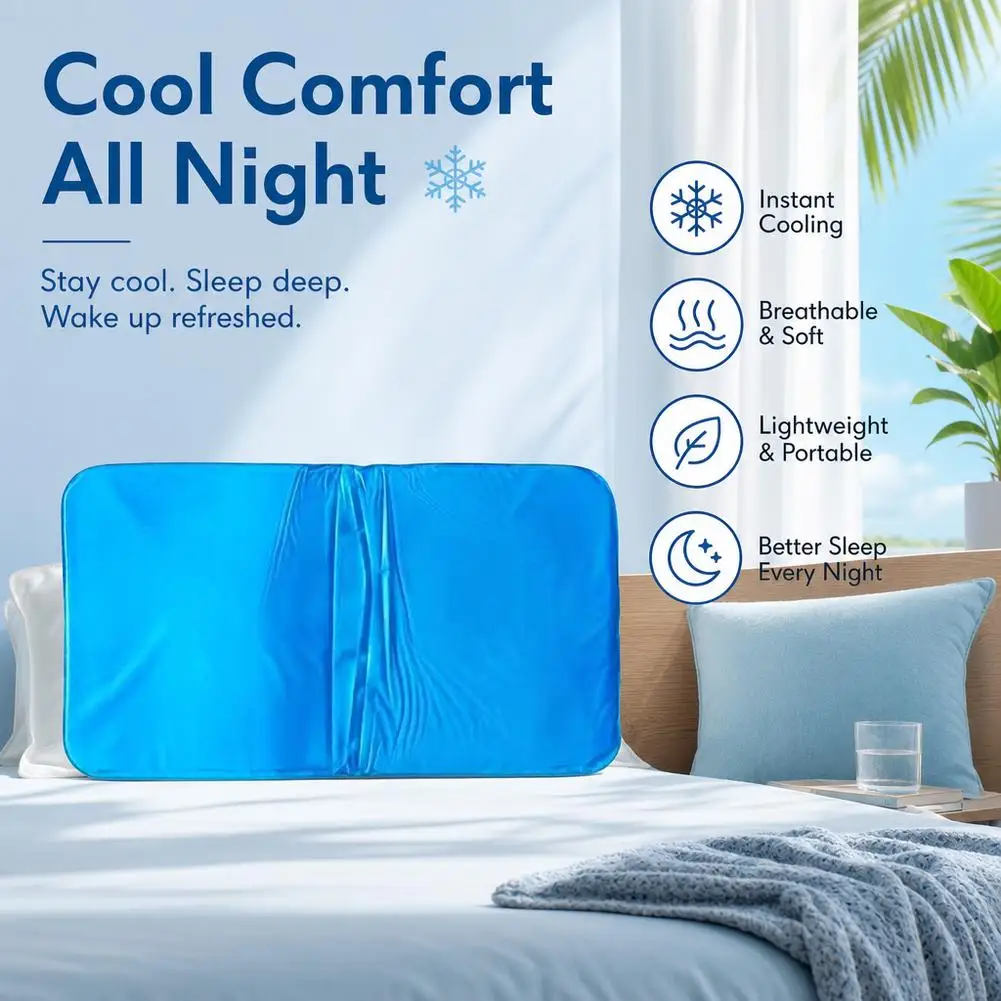 Cooling Ice Pillow Water Fillable Refillable PVC Insert Pad Gel Cold Mat Summer Sleeping Aid Relief Cushion For Bed Sofa
