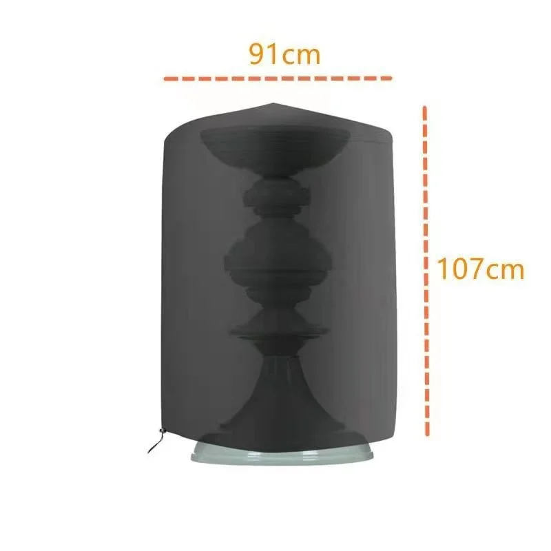 غطاء نافورة من قماش أكسفورد مع رباط للإغلاق - نافورة خارجية للحديقة (غطاء فردي متوافق مع معظم النوافير) #6