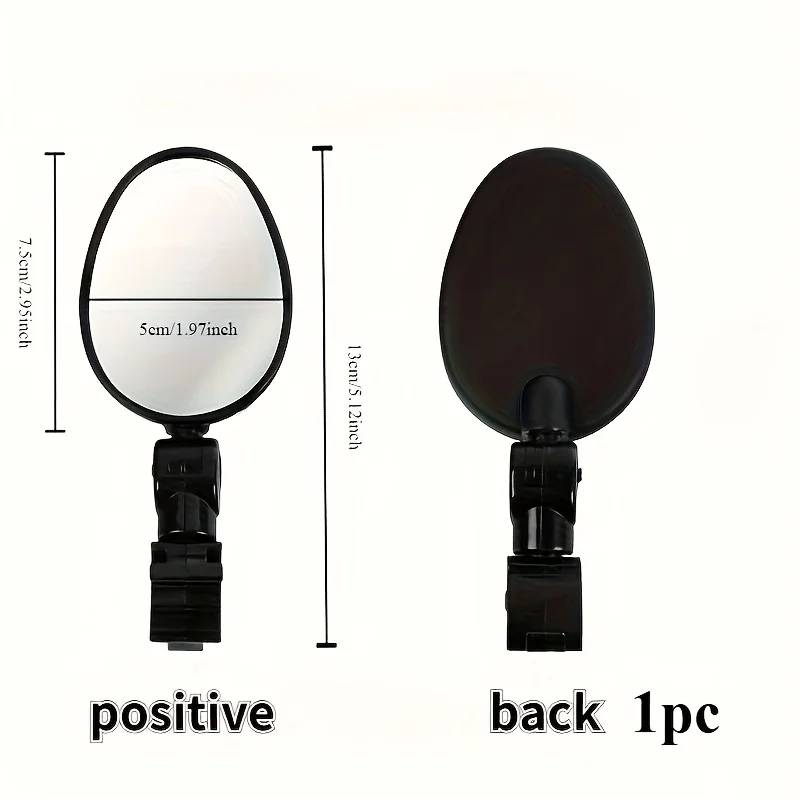 1/2PCS  Bike Mirrors, Acrylic Convex Oval Rearview for Cycling360° Rotatable Shockproof Handlebar Mount Mirrors for Mountain &