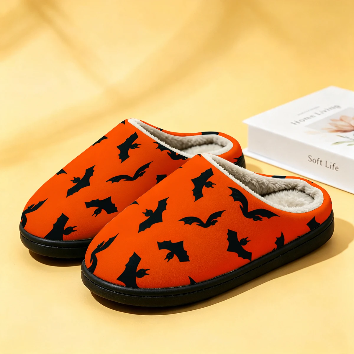 オレンジバットホワイトドット レディース冬用高級コットンスリ - Men Shoes Winter のレビューと価格