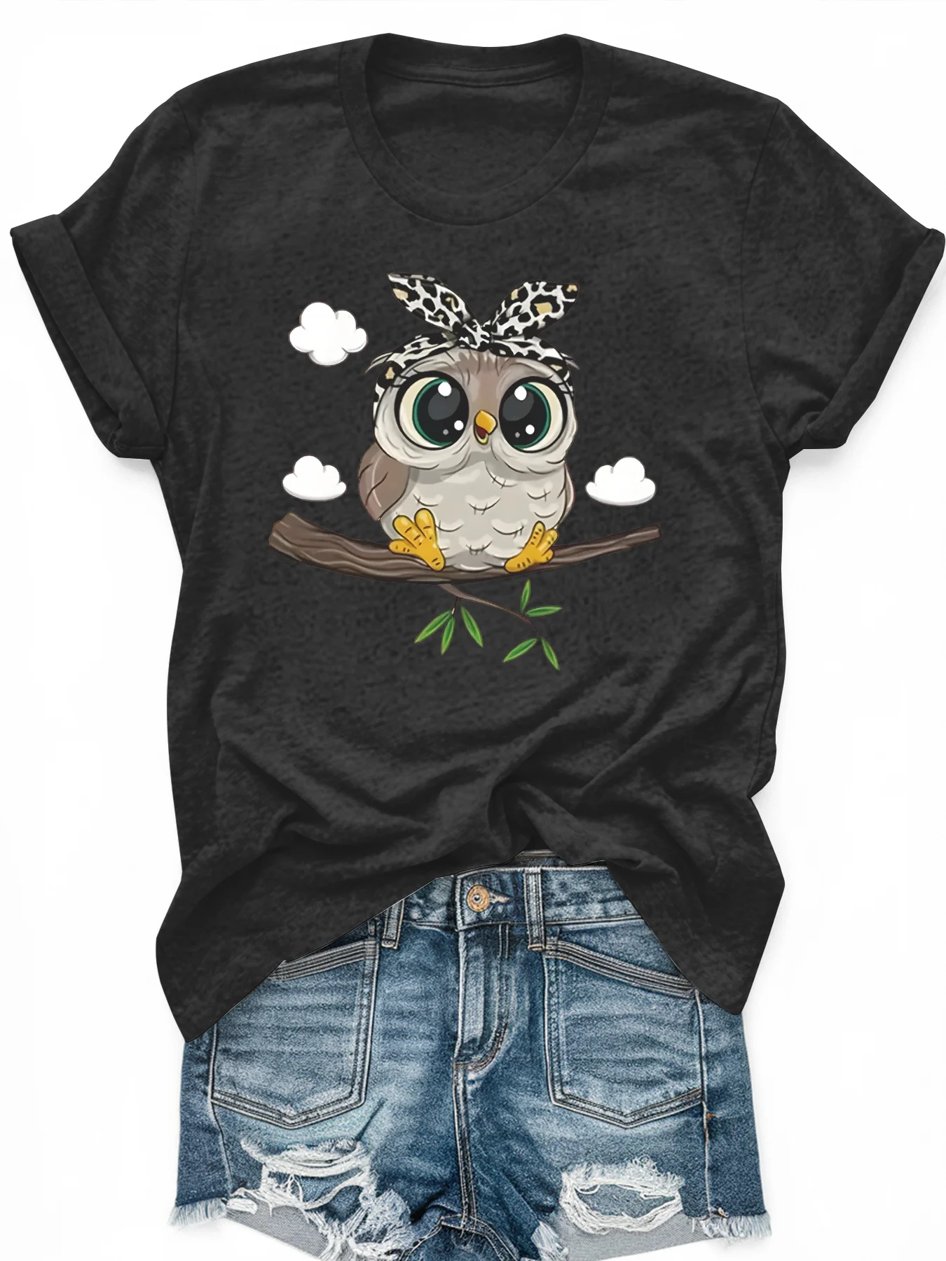 

Women's large-size printed short-sleeved T-shirt, loose and casual, soft, comfortable and breathable, outdoor sports