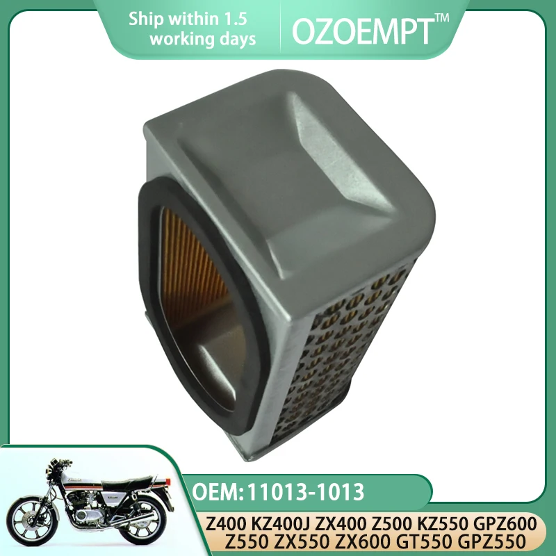 OZOEMPT  Motorcycle Air Filter Apply to Z400 KZ400J ZX400 Z500 KZ550 GPZ600 Z550 ZX550 ZX600 GT550 GPZ550 OEM:11013-1013