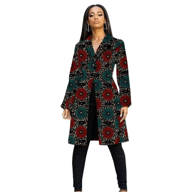 

African Clothes for Women Print Coats Dashiki Outwear Ankara Jacket with Lining Bazin Riche Plus Size Wax Batik Attire