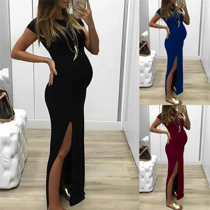 Summer Premama Green Dress Casual Solid Sleeveless Tank Sundress For Pregnant Women Clothing Maternity Sexy Pregnancy Clothing