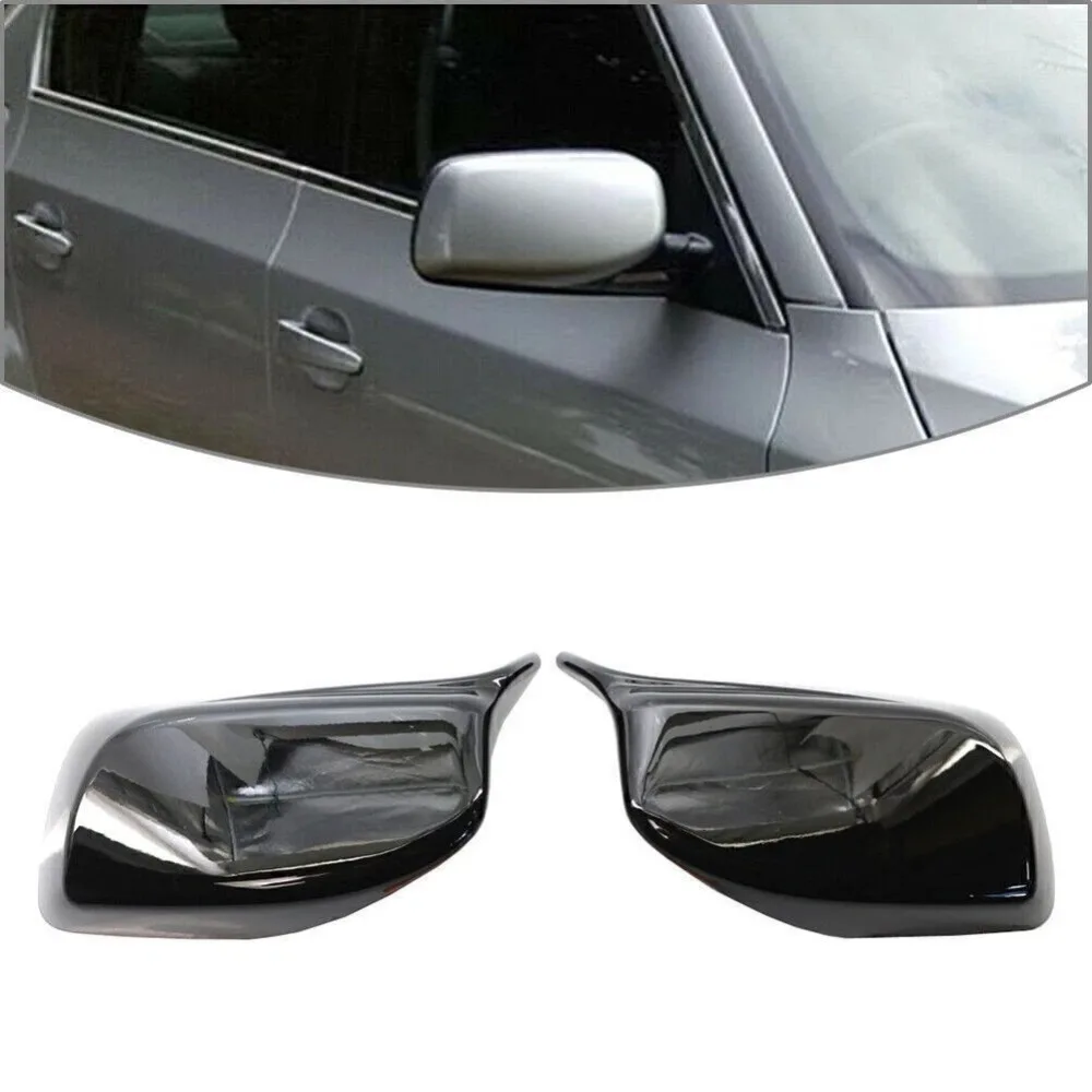 

2PCS M Horn Gloss Black Side Mirror Cover Rearview Mirror Caps For BMW E60 E61 E63 E64 2004-2007 Car Exterior Accessories