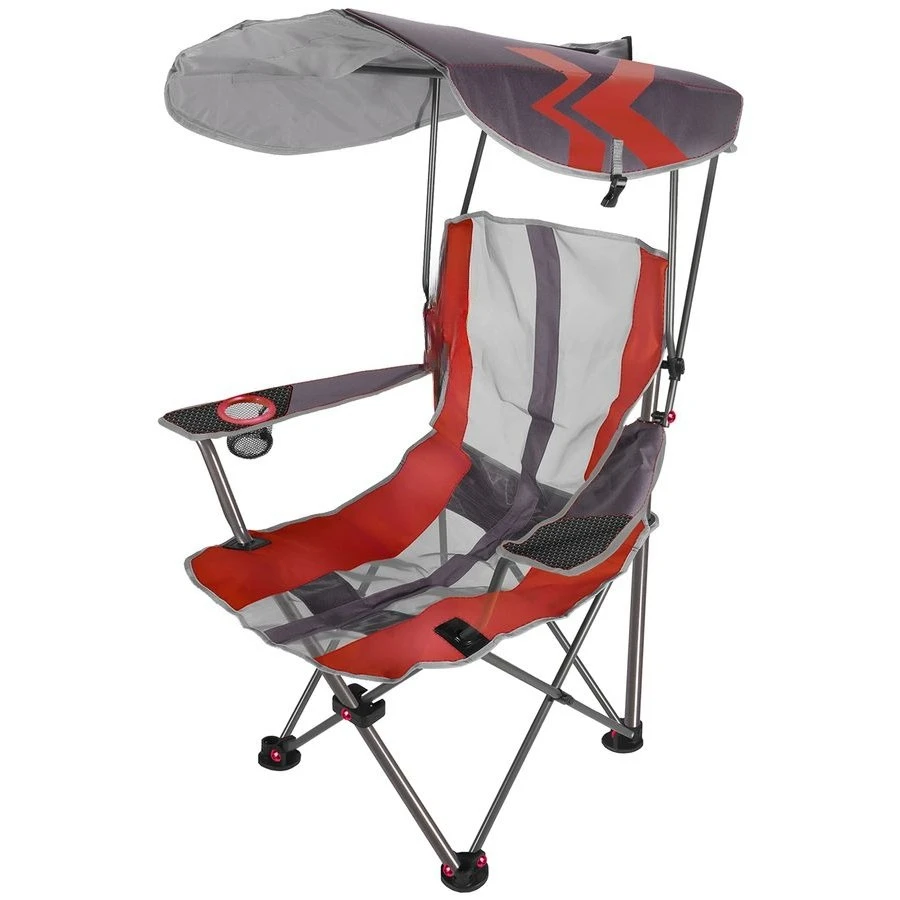 

Оригинальное складное кресло-шезлонг для кемпинга, пикников и мероприятий на открытом воздухе, серо-красное
