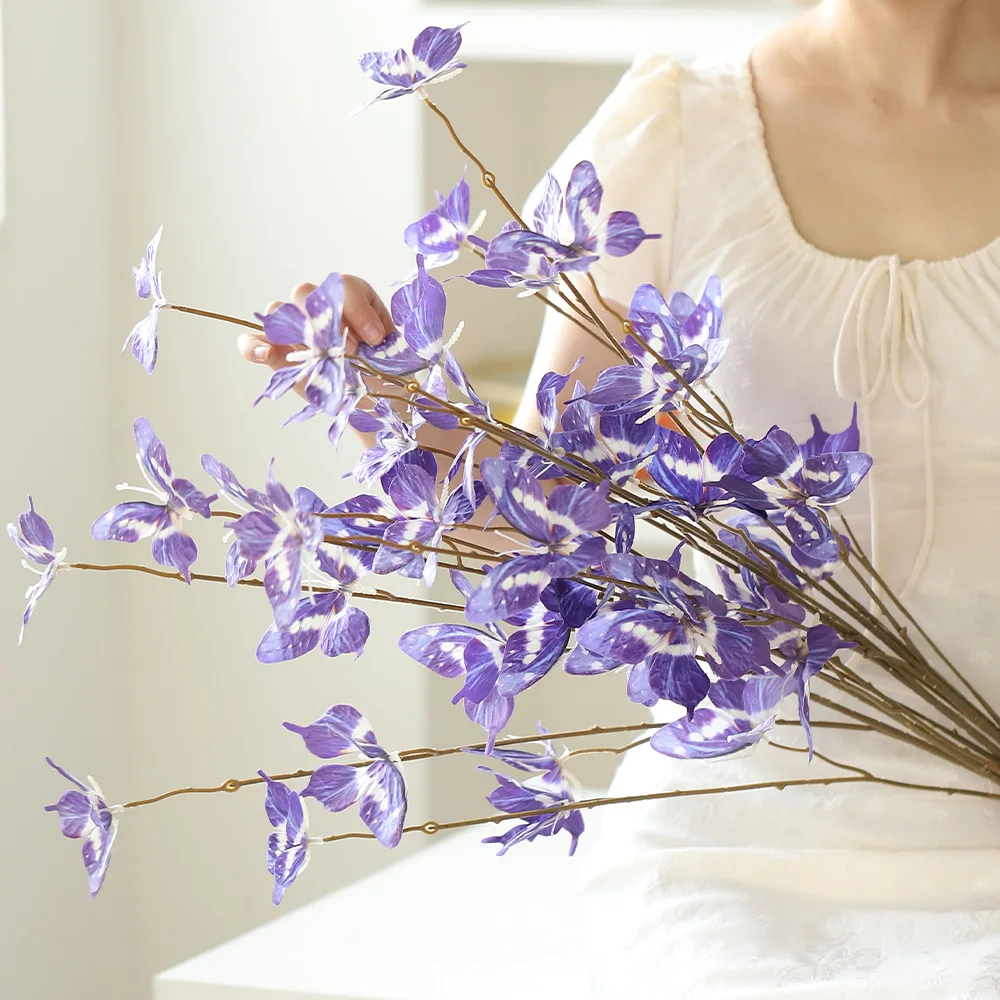 1Pcs 112CM Künstliche Schmetterling Blumen Bouquet Für Wohnkultur Garten Hochzeit Dekoration Outdoor Blume Anordnung Zubehör