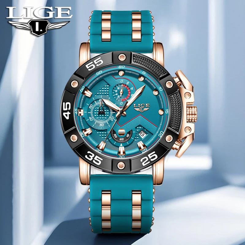 

2025 LIGE новые модные мужские часы спортивные роскошные часы мужские 30 м водостойкие светящиеся хронограф кварцевые наручные часы Reloj Hombre