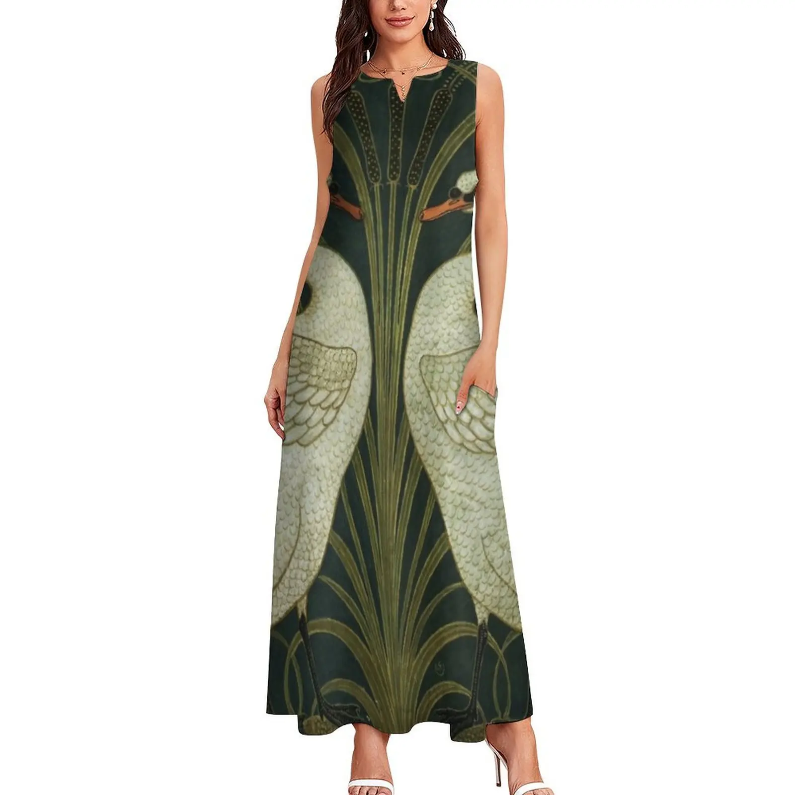 Art Deco - Swan, Rush, and Iris Long Dress summer clothes Woman clothing sexy dress Dress