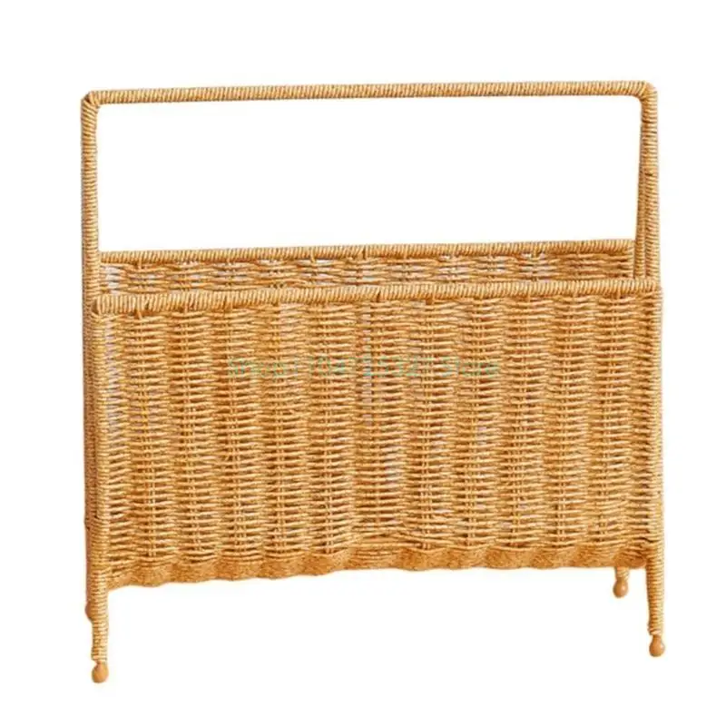 

Portable Handwoven Magazine Rack Faux Rattan Organizers For Easy Organization