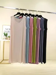 Modal Sleeveless Pajamas Vest Skirt Summer Night Dress Women Thin Loose Nightdress Home Dress Soft Solid Colour Nightgowns