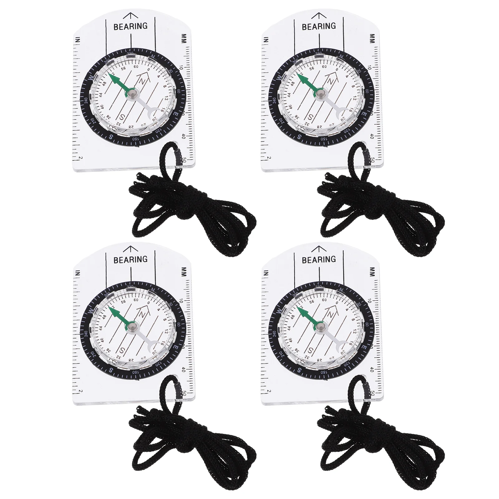 4 Pcs Outdoor Compass Small Map Navigation Pocket for Basic Bulk Portable Camping