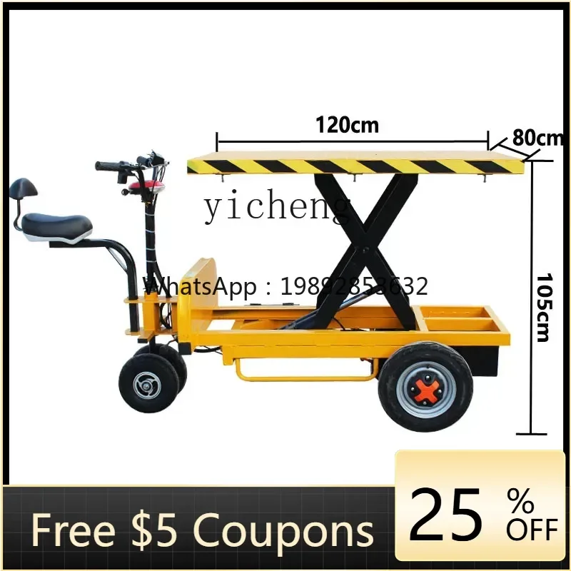 

Z electric hydraulic lifting flatbed truck three or four wheels mobile lifting platform transport truck