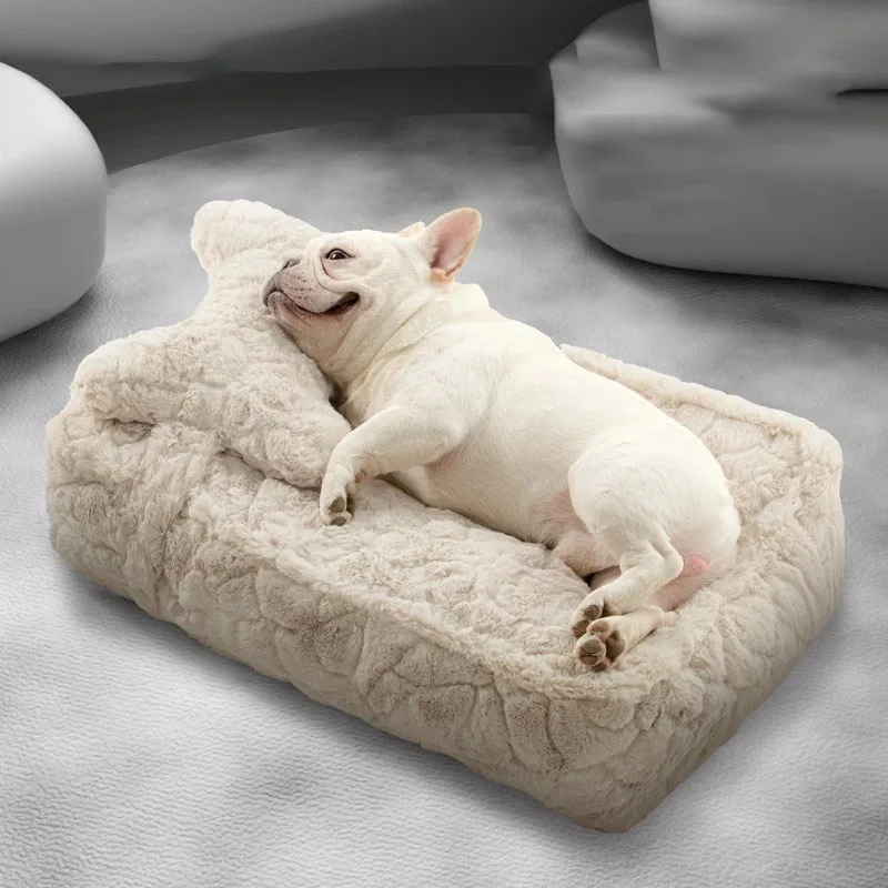 

Pillow Rectangular Pet Bed Washable Plush Fluffy Pet Sofa Mattress Dog Bed Indoor Medium Kennel Camas De Perros Accessories