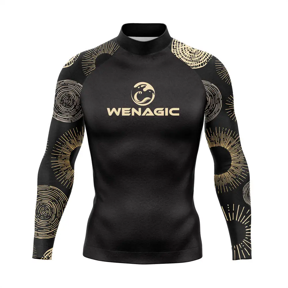 Men\'s Swimming T-shirt Swimsuit Beach UV Protection Rash Guard Diving Rashguard Swimwear Long Sleeve Surfing Suits Surf T-shirt