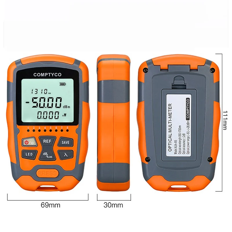 Comptyco มินิเครื่องวัดพลังงานแสง AUA-M7 opm ทดสอบสายเคเบิลใยแก้วนำแสง70DBm + 10DBm sc/fc/st ขั้วต่ออินเตอร์เฟซสากล