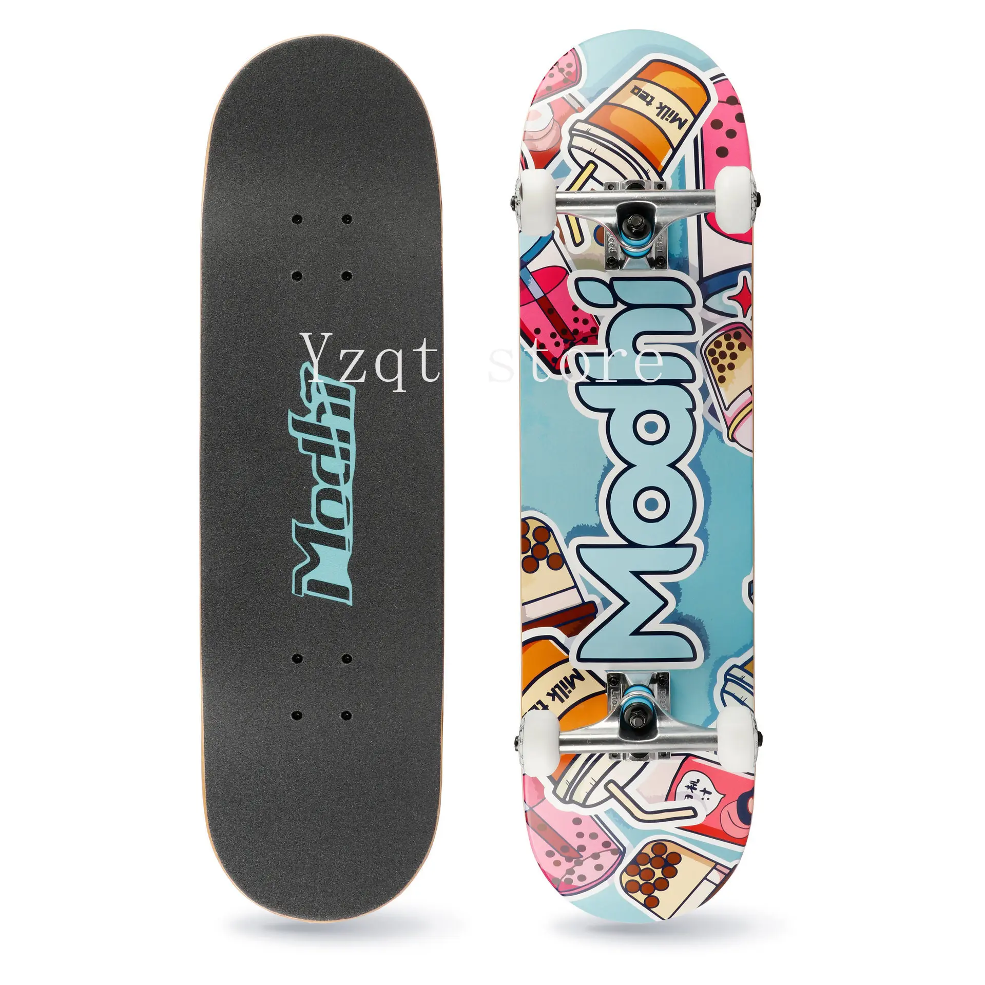 

Maple four-wheel skateboard, street brush board fashion boys and girls double warp skateboard concave board