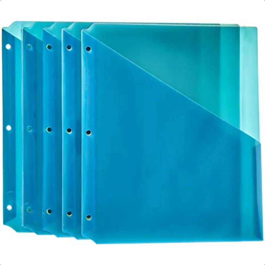 

Binder Organizer Poly Jacket 3 Hole Punch Pack of 25 Assorted Colors 9.3 x 11.2 inches