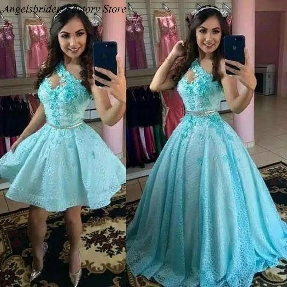 Angelsbridep-um ombro Lace vestido de baile, vestidos Quinceanera, saia destacável, vestidos de baile, 2 em 1, 15 anos