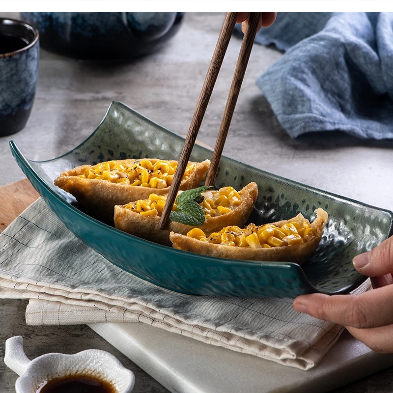 

Art Ceramic Sushi Dessert Irregular Shaped Tableware Hotel Restaurant Kitchen Supplies