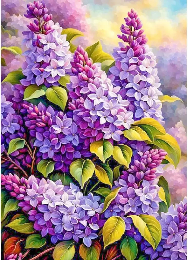 Beautiful adult lavender flower diamond painting kit full diamond art craft kit suitable for home wall decoration