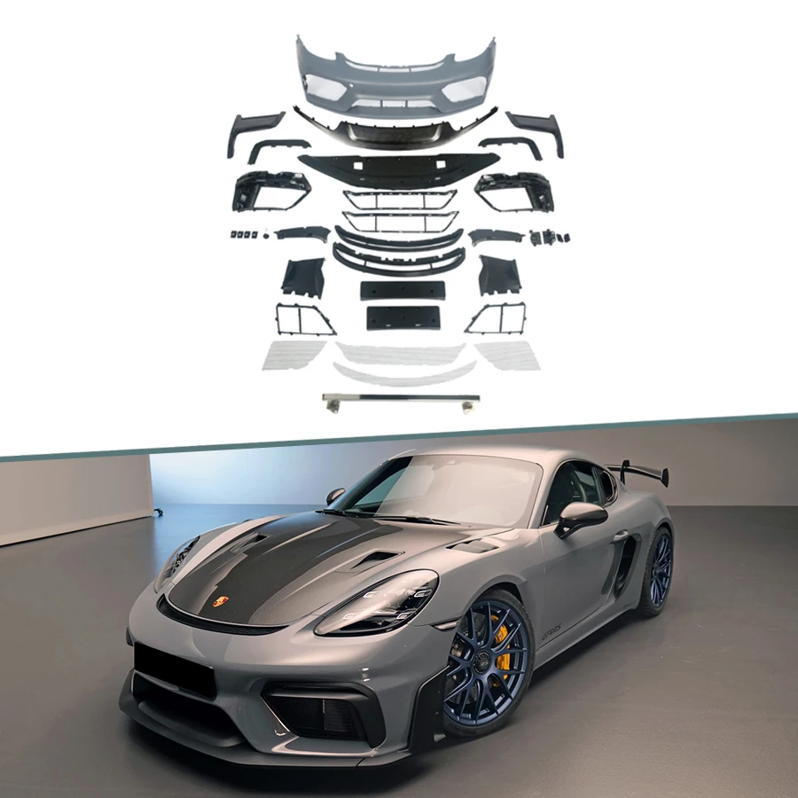 High performance bodykit For Porsche 718 (982) Updated GT4RS Style Front Bumper Rear Bumper Spoiler Exhaust Tips