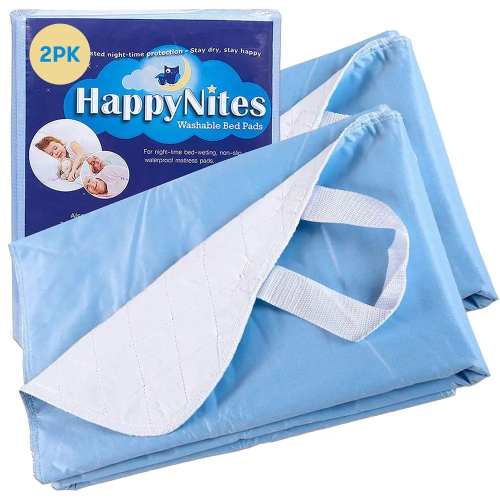 

Pads for Seniors, Adults and Kids 2 Pack with Handles, 36in X 52in, Washable, WaterResistant, and Reusable Bedwetting amp Incon