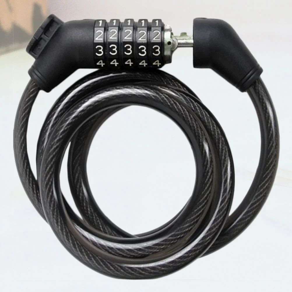 

Bike Lock Bicycle Cycling Motorcycle Accessories Steel Wire Padlock Coded Black