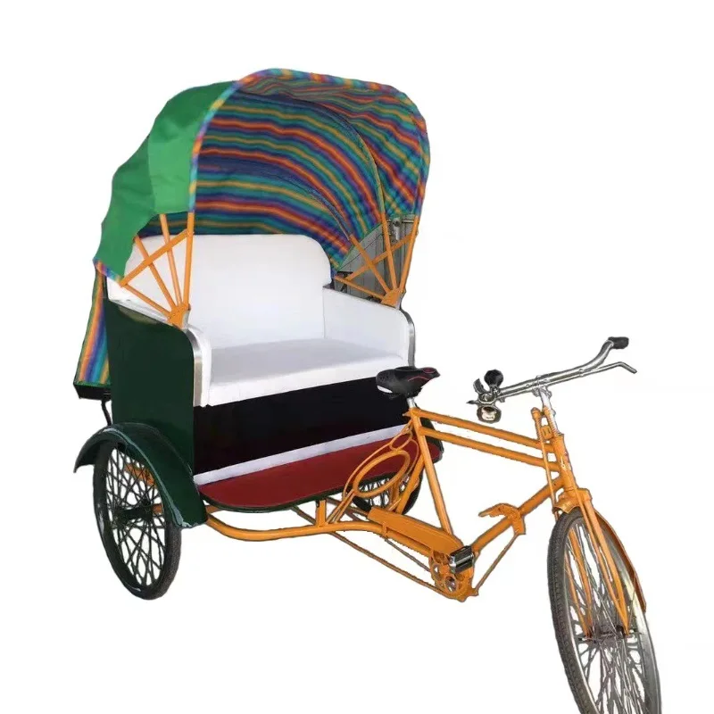 

Republic of China old Shanghai electric manpower retro manpower tricycle rickshaw scenic photography tourism wedding car