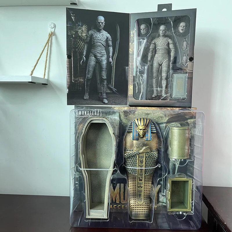 Universal Monsters The Mummy Casket Pharaoh Coffin Pyramid Action Figure Monsters Model Collectible Toy Bookshelf Ornament Gifts