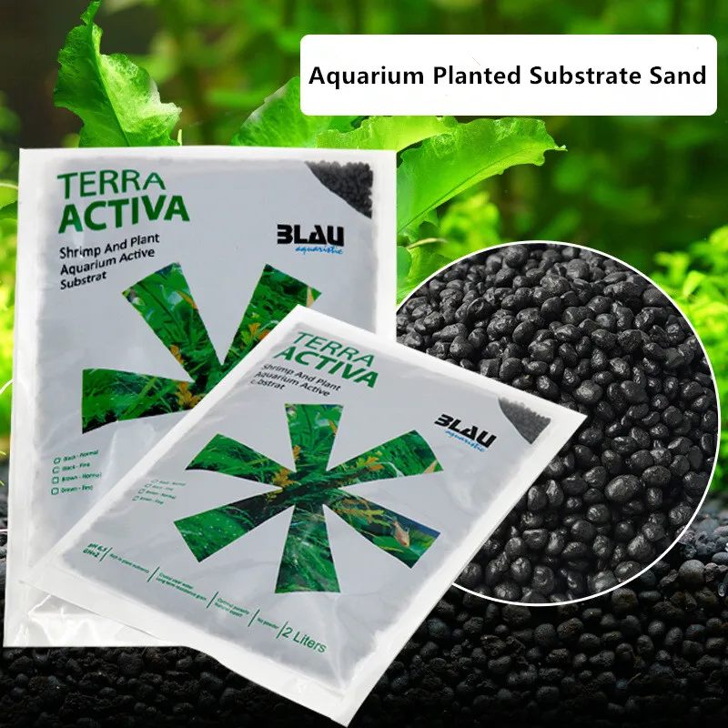 

High quality 2L 8L Natural Aquarium Planted Substrate Sand Fertilizer Mud For Fish Tank Soil