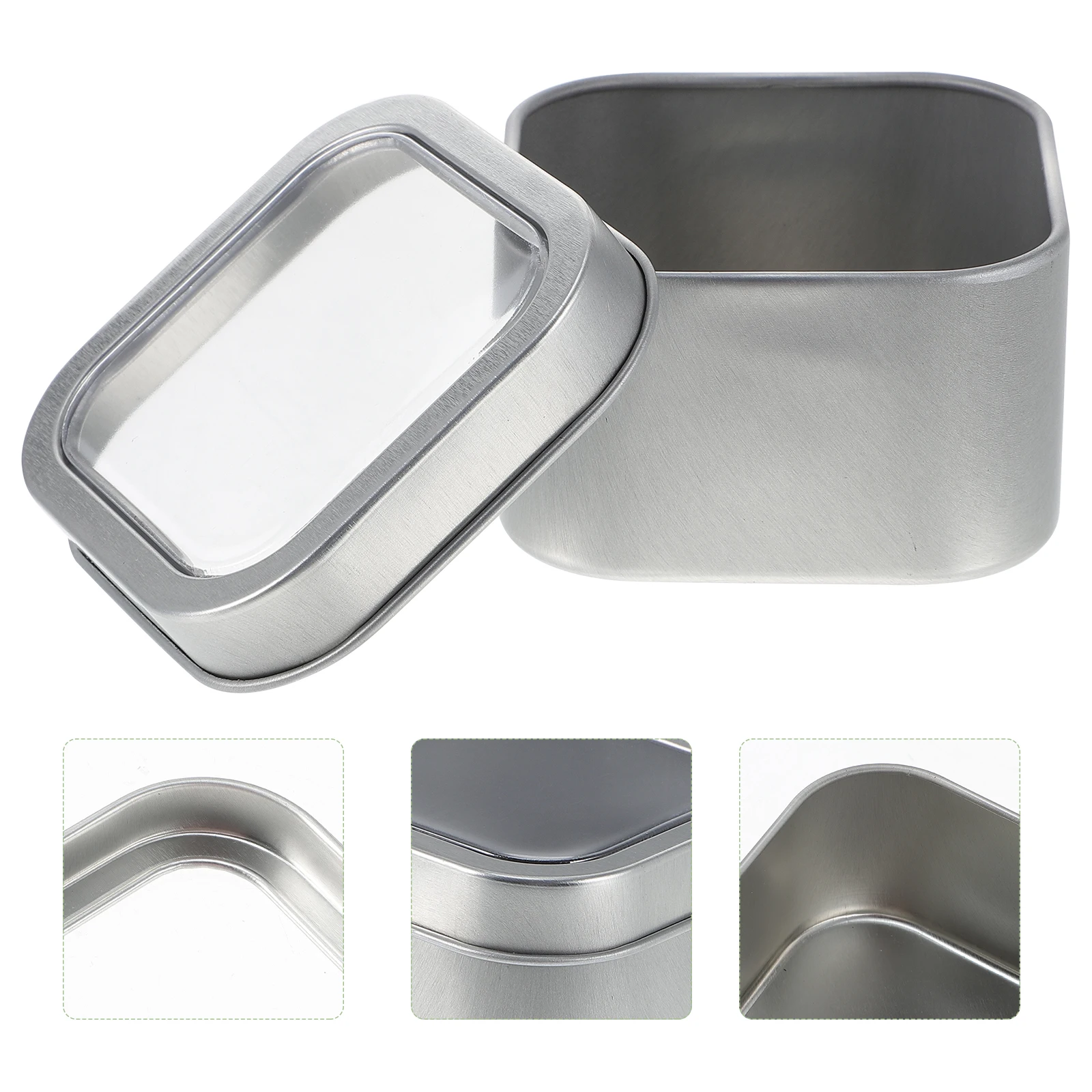 

15pcs Square Tinplate Candles Storage Containers Clear Top Lid Gift Boxes for DIY Crafts Sealed Airtight Jars Wax Vials