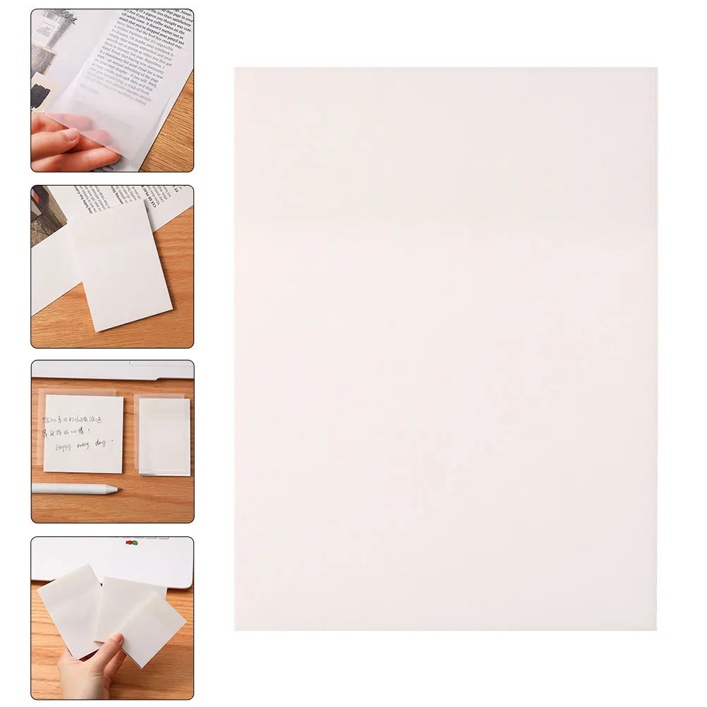 

5Pcs Transparent Waterproof Note Stickers Sticky Memo Pads Student Stationery Practical Safe Long-Term Use Note Pads