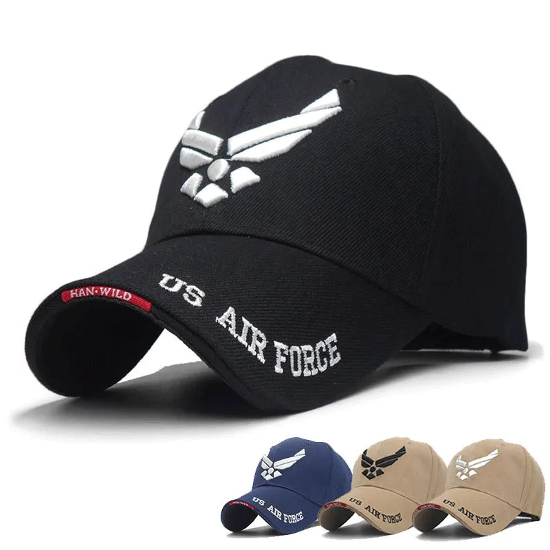 US Air Force V-Mark Embroidery Baseball Caps Spring and Autumn Outdoor Adjustable Casual Hats Sunscreen Hat