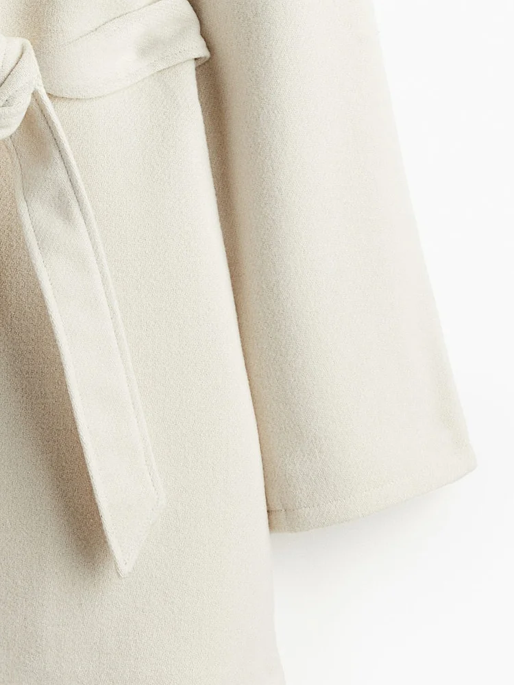 패셔너블한 겨울 울 코트 여성용 캐주얼 허리 벨트 펠트 코트 H&M 228995 엘레 레이디라이크 아우터웨어