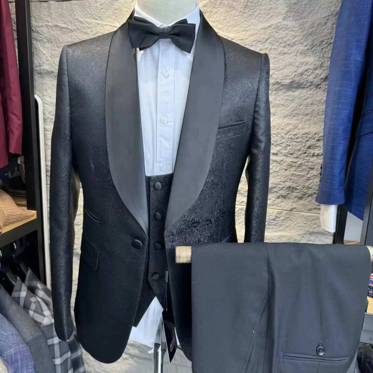 Men Suit 2023 Formal 3 Pieces Men\'s Tuxedo Custom Made Slim Fit Party Dress Suits for Wedding Groom Wedding Suits for Men