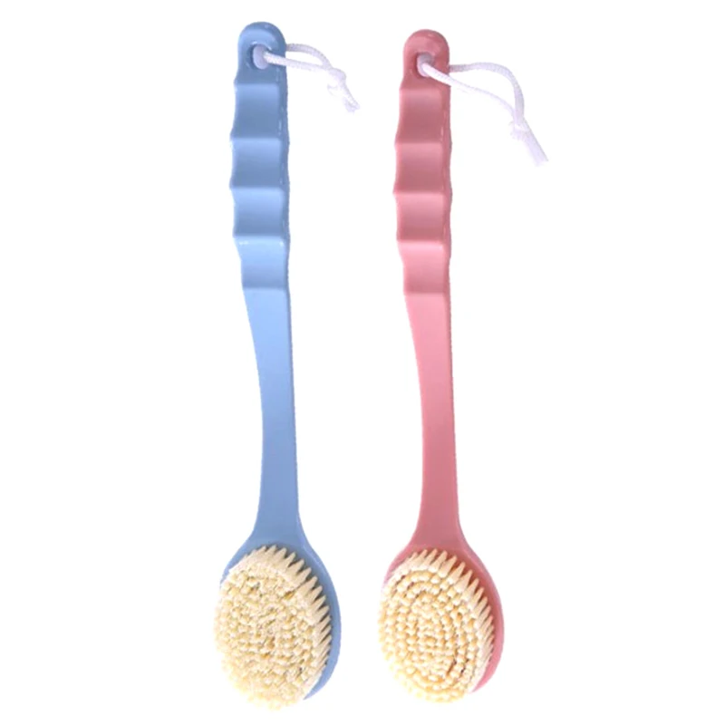 New-Soft Body Scrubber Shower Exfoliating Scrubs Long Handle Bath Brush Exfoliator Skin Massager Cleaning Brush