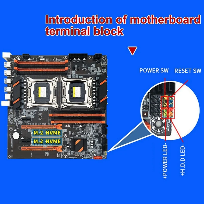 Imagem -06 - Computer Motherboard 2xe5 2630 v3 Cpu Cabo Sata Defletor Graxa Térmica Lga 2011 Suporte de Slot 8xddr4 X99